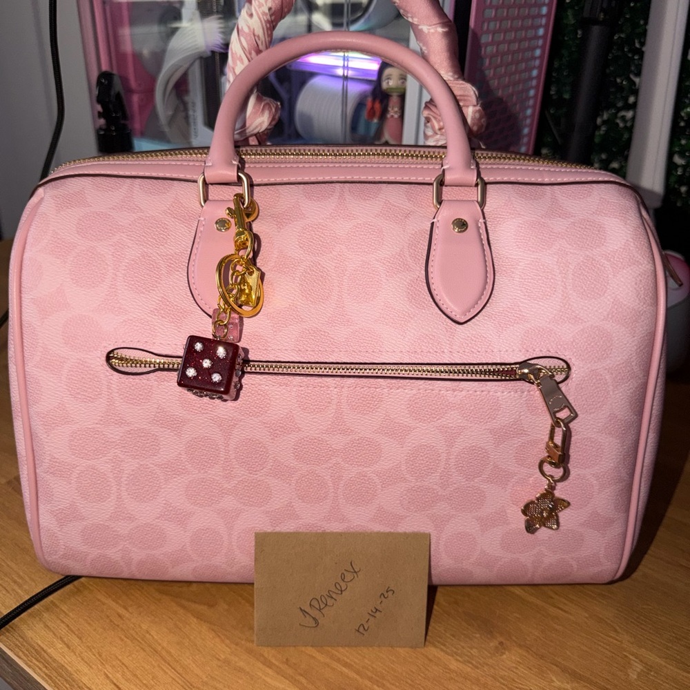 Coach Powder Pink LARGE Rowan - Picture 4 of 6
